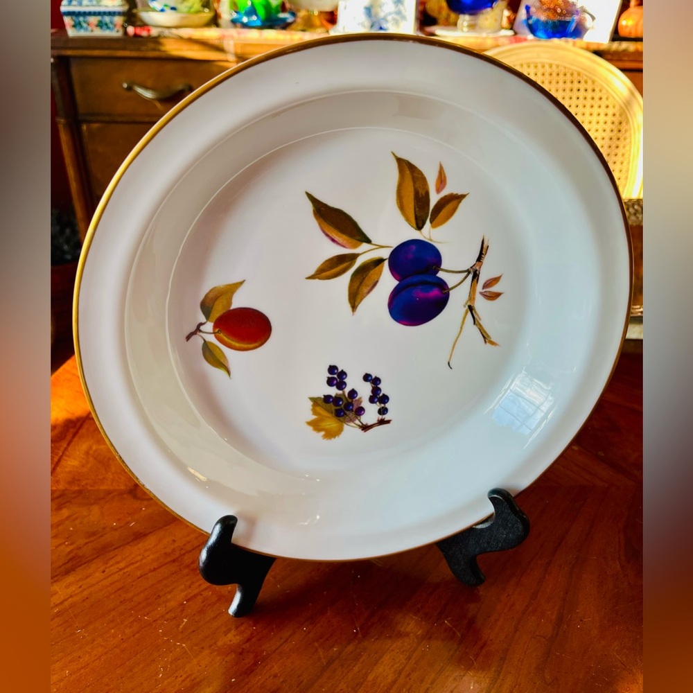 Vintage Royal Worcester Oven To Table Ware Evesham Fruits Gold Pristine Rare